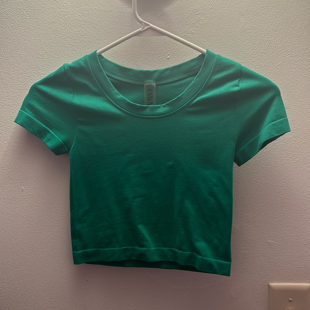 Green mid-length shirt